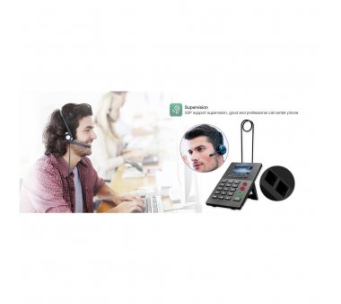 Fanvil X2P Call Center IP Telefon mit Headset Ständer, PoE, Farbdisplay (Optional: Pedal Switch, EHS für DECT Headsets)