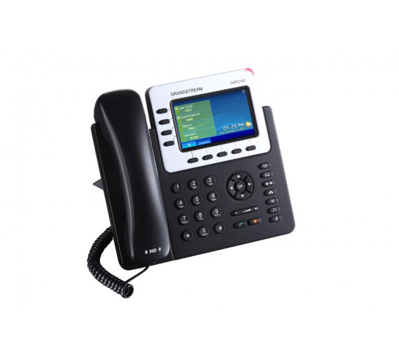 GRANDSTREAM GXP2140 Professionelles HD Voice IP-Telefon, hochauflösendes Farbdisplay mit 2-fach Gigabit LAN, PoE Port, sowie Bluetooth, USB, Rufannahme am Headset EHS (Electronic Hook-Switch) für Plantronics Headsets