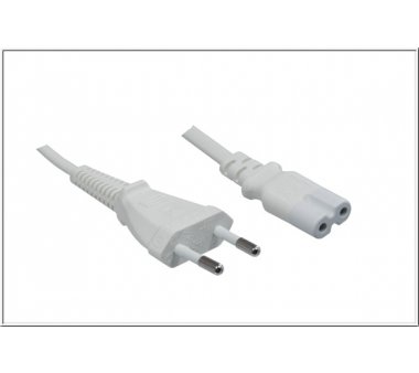 Plug-double slot jack to Europlug flat (Length 1.80m), white