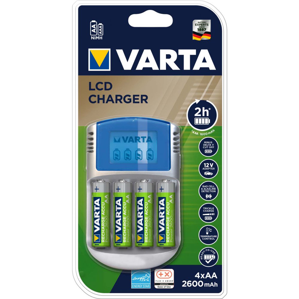 Opvoeding Zuigeling bank VARTA LCD Charger for AA / AAA rechargeable batteries, incl. 12V adap