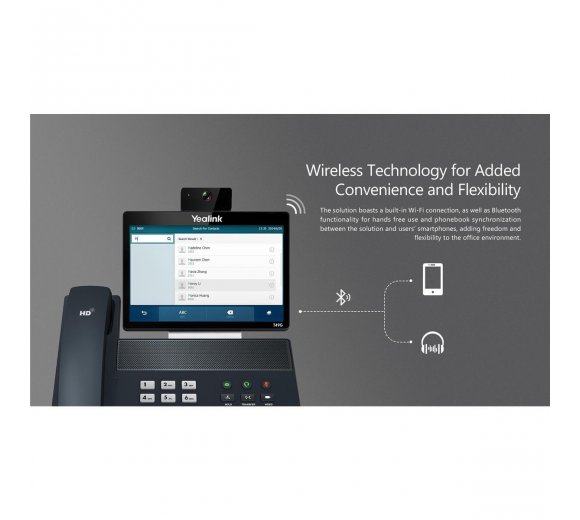 Yealink SIP VP-T49G IP Video Phone, Full HD, 8 Muti-touch Screen, WLAN-N, Bluetooth, HDMI Output, HD Voice, Recording (No PoE Support!!)