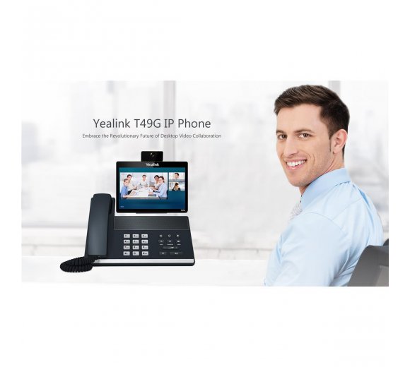 Yealink SIP VP-T49G IP Video Phone, Full HD, 8 Muti-touch Screen, WLAN-N, Bluetooth, HDMI Output, HD Voice, Recording (No PoE Support!!)