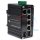 Industrial PoE-powered 5-port Gigabit + 2-port SFP Ethernet switch with PoE pass-through