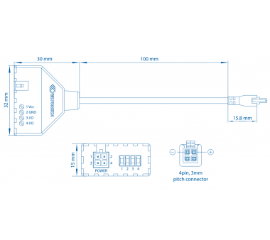 Teltonika 4-PIN Power Adapter mit I/O Anschluss (PR5MEC21)