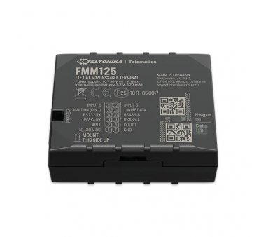 Teltonika FMM125 Advanced CAT M1/GSM/GNSS/BLE terminal with internal antennas, RS485, RS232 interfaces and backup battery