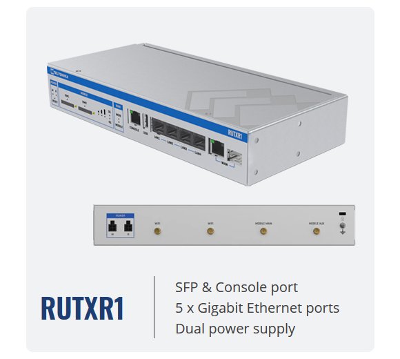 Teltonika RUTXR1 LTE CAT6 Cellular Industrie 19" rack-mountable Router with Dual SIM Slot
