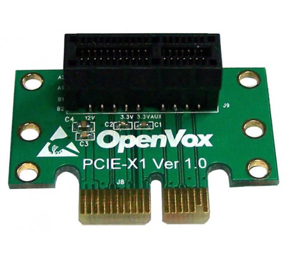 OpenVox ACC1002 PCIe Raiser card for VoIP-trunk Interface cards (90° right angle)