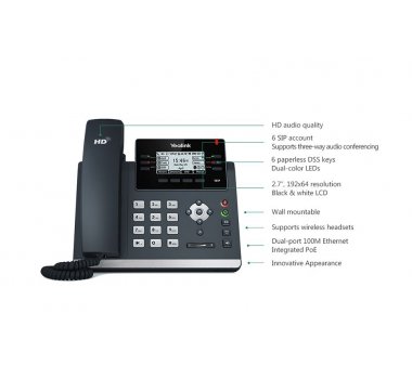 Yealink SIP-T41P Ultra-elegant IP Phone, PoE, 6 SIP...