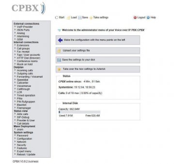 CPBX business compact 1xS0 + SIP-trunk (1BRI), up to 16 calls, fanless IP PBX (B-goods / demonstration unit)