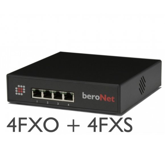 beroNet Analog Small Business Line with 4FXO 4FXS (Remotely manage and monitor through the beroNet Cloud) - non-modular