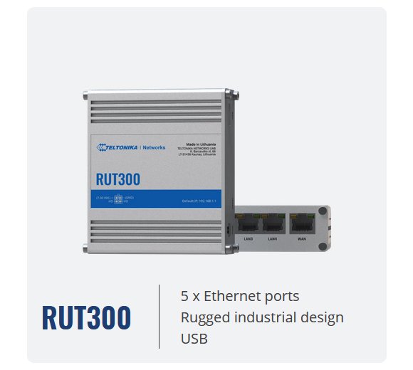 Teltonika RUT300 Industrierouter für extreme Temperaturen -40° bis +75°C (1x WAN, 4x LAN, Passive PoE, USB 2.0)