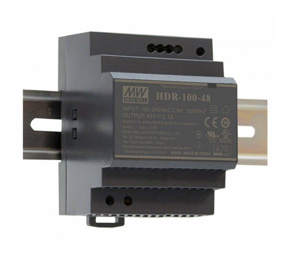 MEAN WELL HDR-100-48N DIN rail power supply for DIN-rail PoE Injector