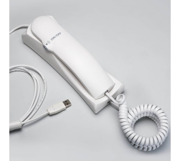 Plathosys CT 460 PRO VC USB telephone with volume up/down button (white) - Recommended for telemedicine, eMedicine and clinic rounds