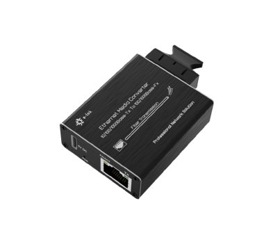 Microtype Gigabit RJ45 auf SC Glasfaser Konverter, Multimode, 850nm, bis 550m, mit USB-C Netzteil