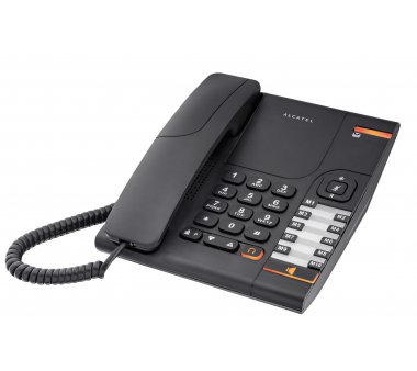 ALCATEL Temporis 380, black, Analog Telefon mit 10 Kurzwahltasten, Freisprecheinrichtung, Anrufübernahme am Headset Anschluß, Wandmontage fähig, LED Anzeige für eingehende Anrufe (Farbe: schwarz)