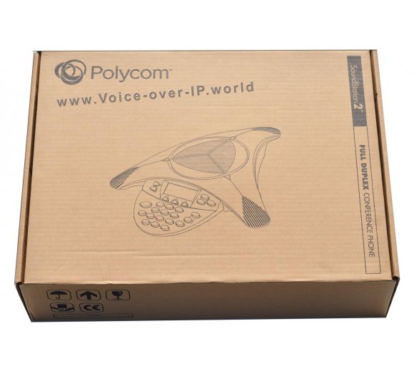 Polycom SoundStation2 Ex (Display) *B-Ware (2)* (Original, geöffnet) Analog Konferenztelefon mit Display, bis zu 3,5 m Mikrofonreichweite ist das 360-Grad-Mikrofon Konferenzräume (6m x  4,5m / 1-15 Personen, Optional um 2 zusätzliche Mikrofone erweiterbar