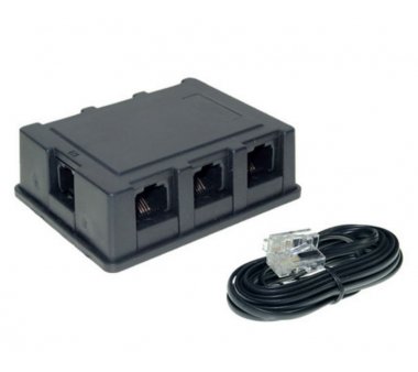 ISDN Verteiler Box 6-fach, inkl. Kabel 3m...