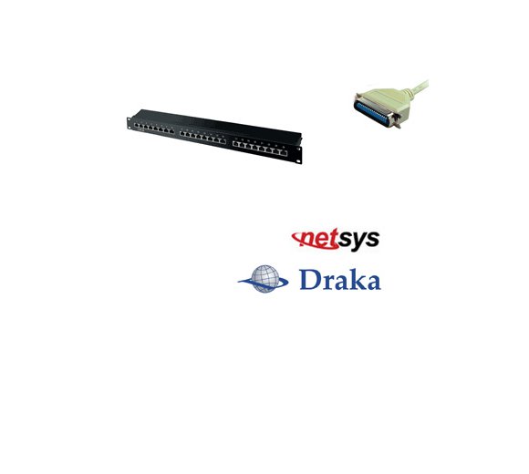 50-Pair Telco Cable, 10m Draka Cable incl. Patchpanel for Netsys NVF-2400S