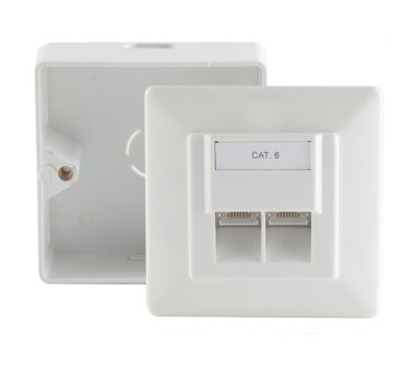Cat.6 wall socket 2 ports Surface, shield