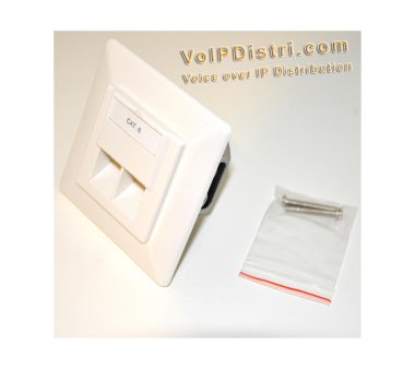 Cat.6 wall socket 2 ports flush, shield