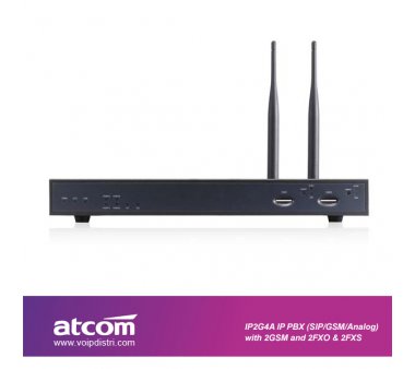 ATCOM IP2G4A-222 Hybrid PBX (Analog 2x FXS 2x FXO & 2x GSM / SIP & IAX2), IVR, fax to email, unlimited recorded voice *Asterisk based