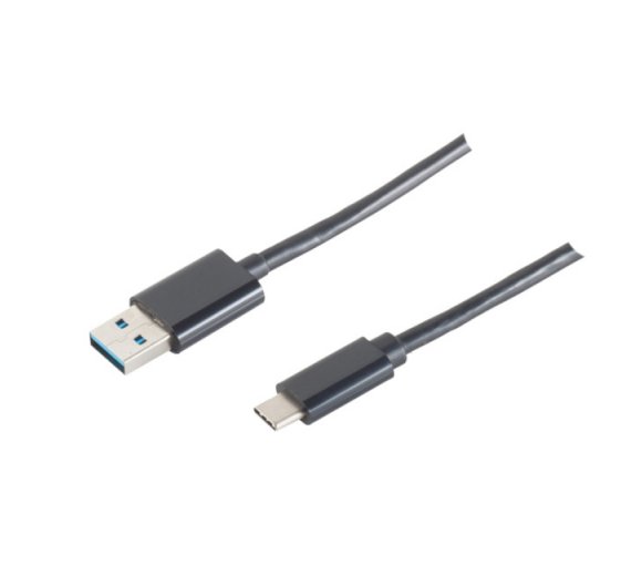 USB 3.0 A Connector / USB 3.1 C Connector, black, 1m