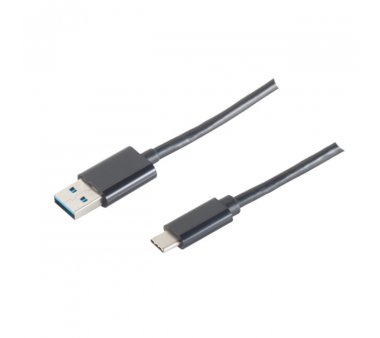 USB 3.0 A Connector / USB 3.1 C Connector, black, 1m
