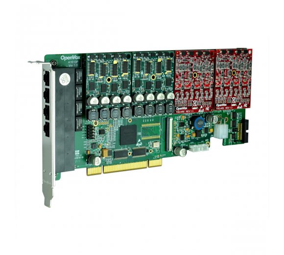 OpenVox A1610P22 16 Port Analog PCI card+2 FXS400 + 2 FXO400 modules