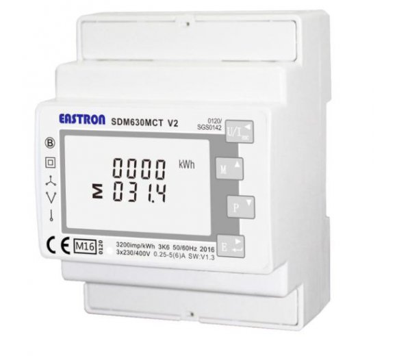Eastron SDM630-MCT V2 - MuFu wall-mounted meter for DIN rail mounting