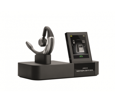 Jabra Motion Office UC, Bluetooth-Headset-System USB + NFC für Tischtelefon, Mobiltelefon und PC mit deutscher Sprachführung, Noise Blackout, inkl. On-the-Go-Kit (Tragetasche, LINK 360 und USB-Kabel)