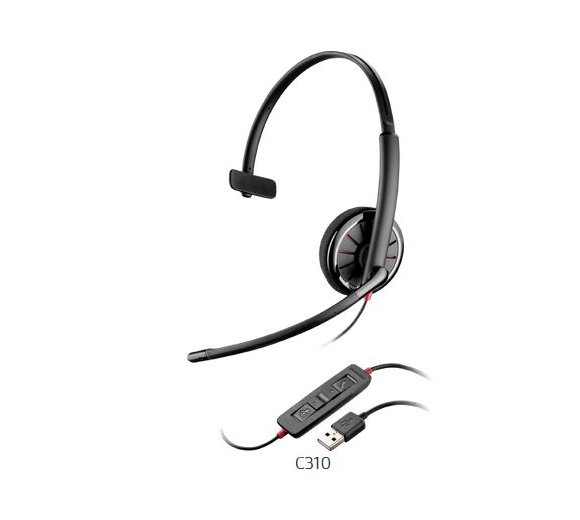 Plantronics Blackwire C310-M USB Headset, Over-the-head, Monaural, *bulk ware* (Office Communicator / Lync certification)