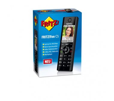 AVM FRITZ!Fon C5 DECT-Komforttelefon für FRITZ!Box (hochwertiges Farbdisplay, Live-Bild, HD-Telefonie, Internet-/Komfortdienste, Steuerung FRITZ!Box-Funktionen)