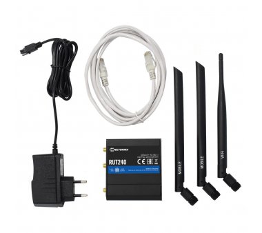 Teltonika RUT240 industrial LTE router (-40 °C to 75 °C), WiFi, OpenVPN, DynDNS