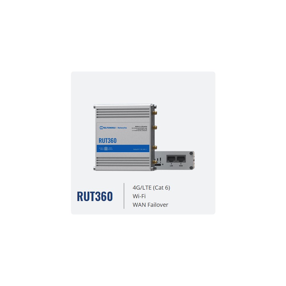 Teltonika RUT360 LTE CAT6 Industrial Cellular Router for IoT applicat