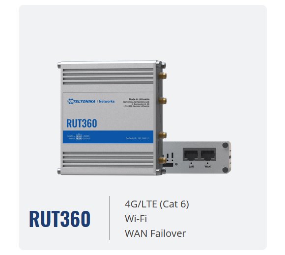 Teltonika RUT360 4G LTE-TDD & LTE-FDD CAT6 Industrie-Mobilfunk-Router (EU-Version)