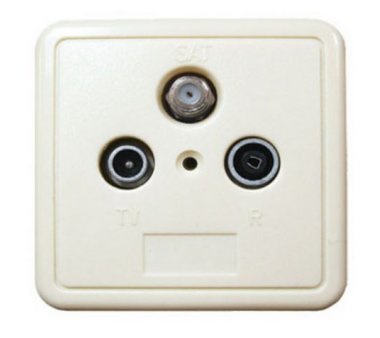 Antenna socket, BK + SAT, no-load socket, 1dB, triple...