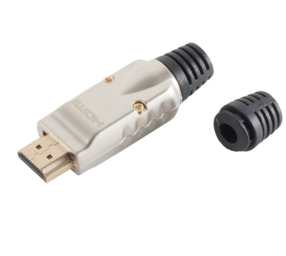 HDMI-Stecker Metalll Selbstmontage für 2K oder 4K TV, schwarz