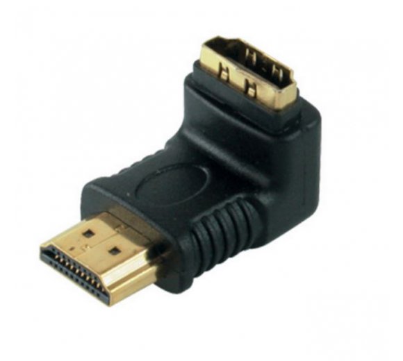 Adapter HDMI-St./HDMI-Buchse Abgang unten vergoldete Kontakte