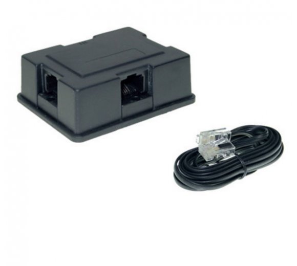 3-fach ISDN-Verteilerbox inkl. 3m 8/4 ISDN-Kabel (Abschlußwiderstande: 2x100 Ohm)