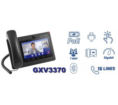Grandstream GXV3370 IP Video Telefon (Farb-Touch Display, Android Gigabit WLAN, Bluetooth, PoE)