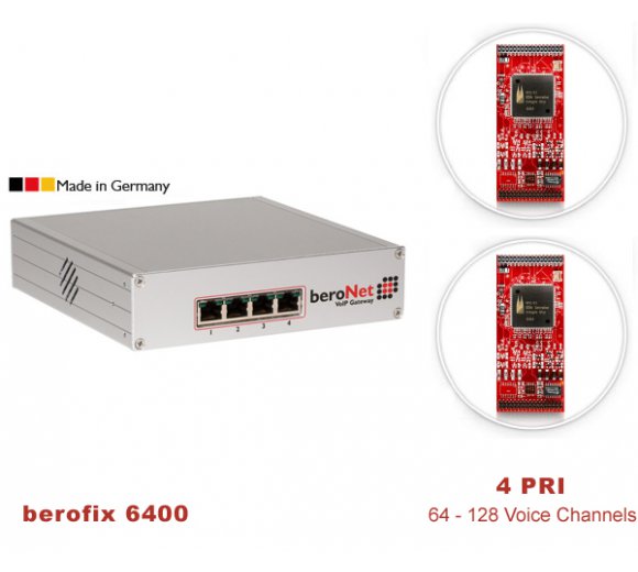 beroNet BF64004E1box 4 Port PRI Gateway (4 PRI mit 64 - 128 Sprachkanäle)