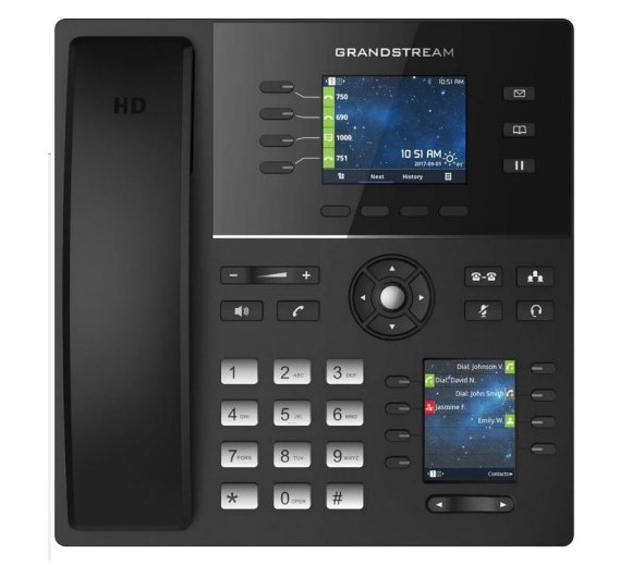 Grandstream GXP2136 IP Phone, 4 SIP Konten, 2 Farb-Displays (Gigabit, PoE, selbstbeschriftende Leitungstasten)