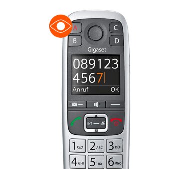 Gigaset E560A PLUS DECT/GAP schnurlos Telefon inkl. Freisprechclip L470 mit SOS Funktion