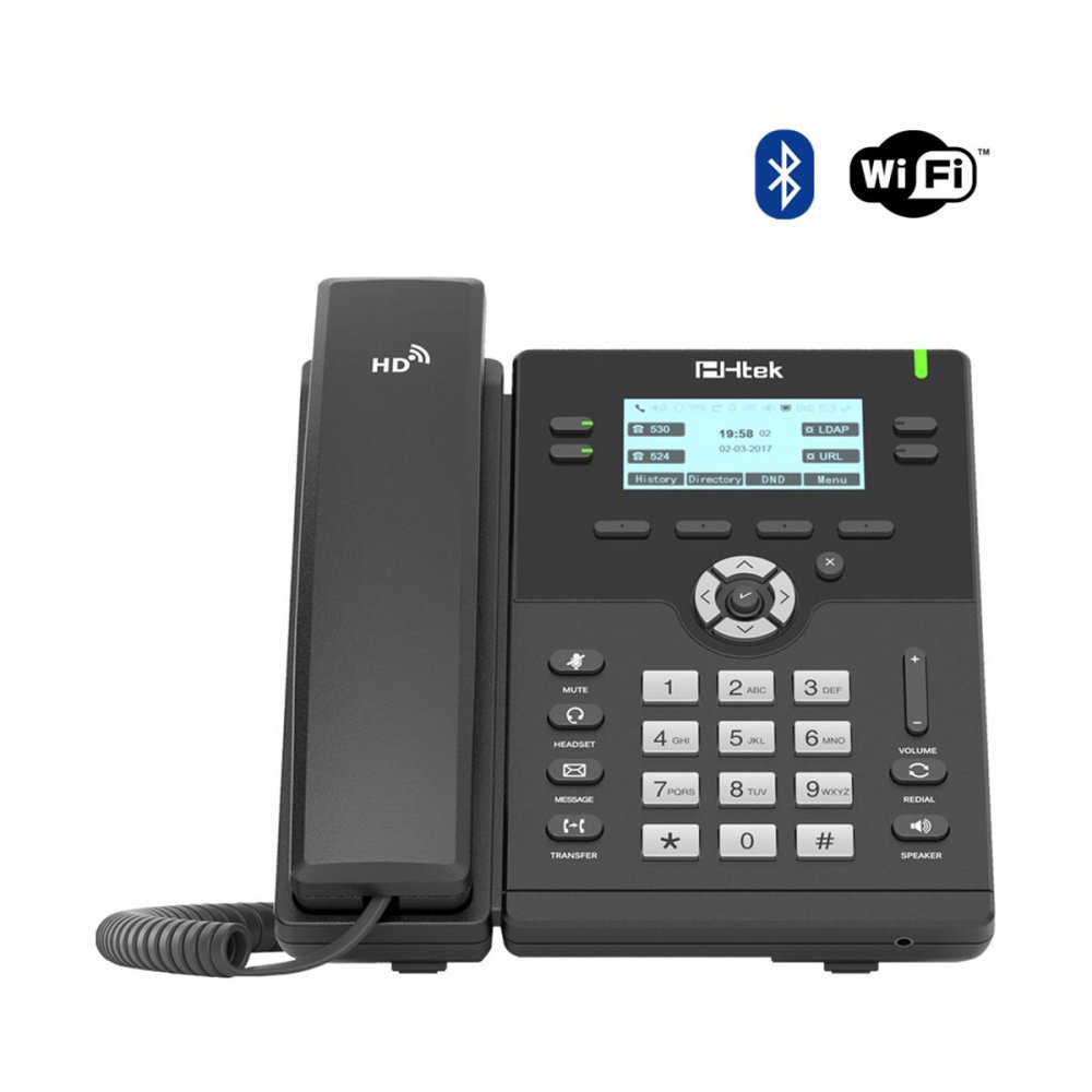 Htek UC912E WiFi/Bluetooth IP Telefon, HD Voice, 3CX Auto Provisionin