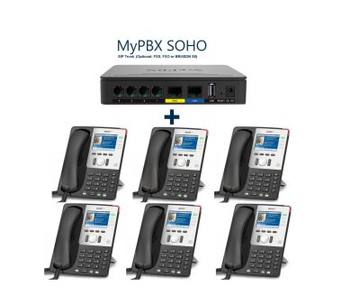 Yeastar MyPBX SOHO IP-Telefonanlage (Neu) Lizenzfrei bis 32 Nebenstellen + 6x Snom 821 VoIP Telefone (Neu)
