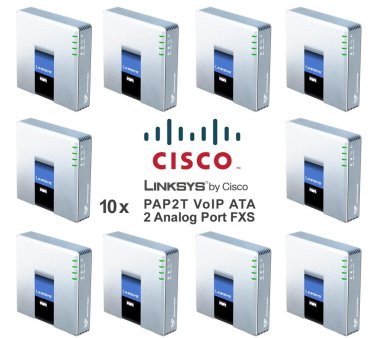 10x Linksys Cisco PAP2T VoIP Analog Adapter with 2 Phone...