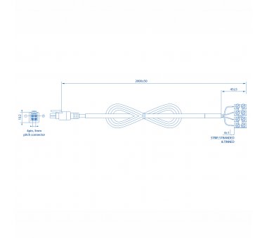 Teltonika 4 pin 26 AWG power cable with 4-way screw terminal (PR2FK20M)