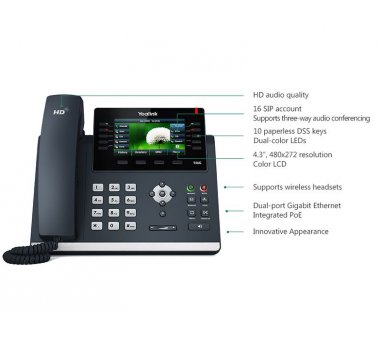 Yealink SIP-T46G Gigabit IP Telefon inkl. Steckernetzteil...