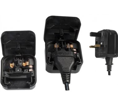 Power adapter England UK screwed in type to EU flat plug