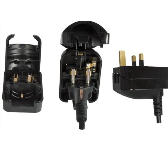 Power adapter England UK screwed in type to EU Schuko plug (CEE 7)